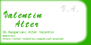 valentin alter business card